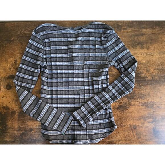 Tommy Hilfiger Y2K Ribbed Stripe Long Sleeve Henley Top M - Picture 7 of 7